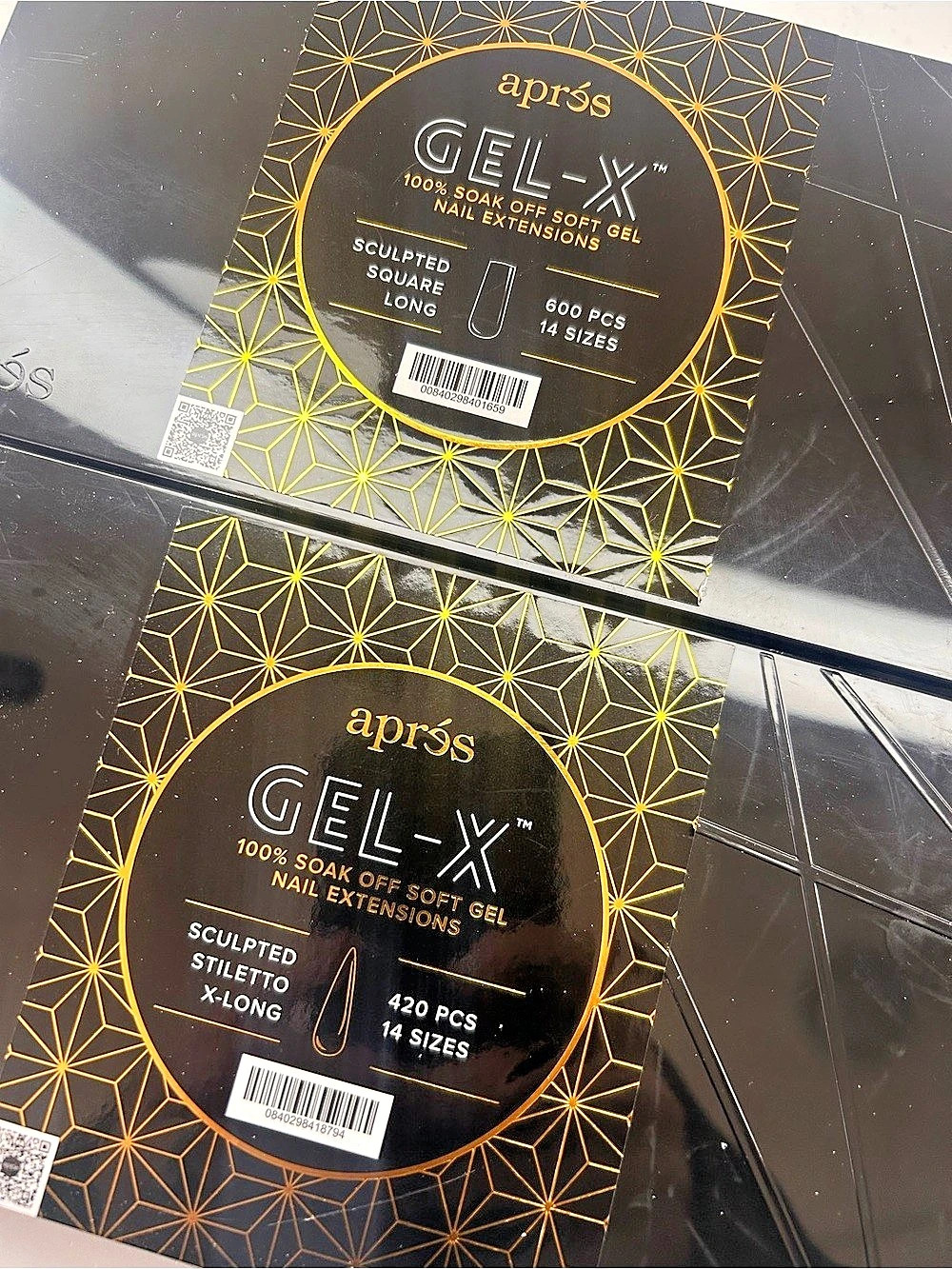 APRES Gel-X Soft Gel Nail Extensions Clear Assorted Shapes *UNUSED* boxes comple